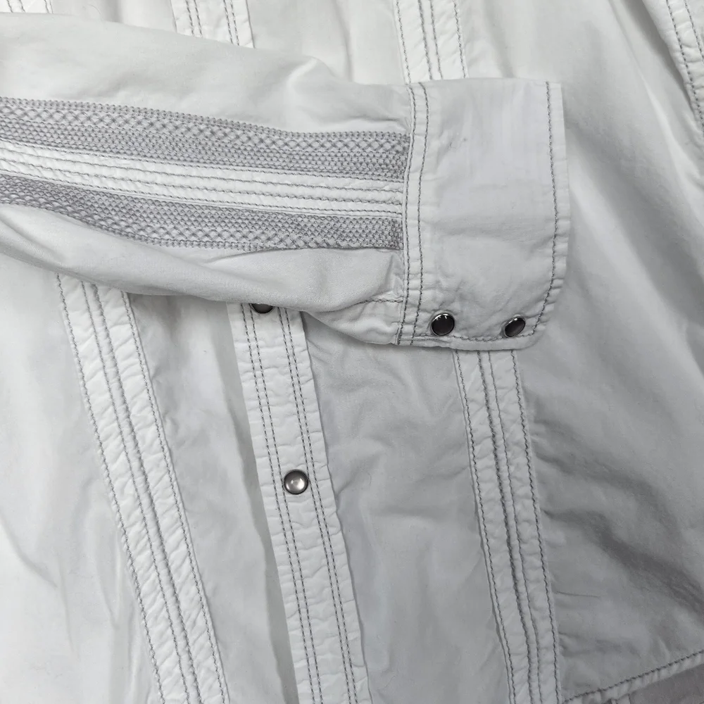 International Concepts Men's White Western Long Sleeved Pearl Snap Shirt Small